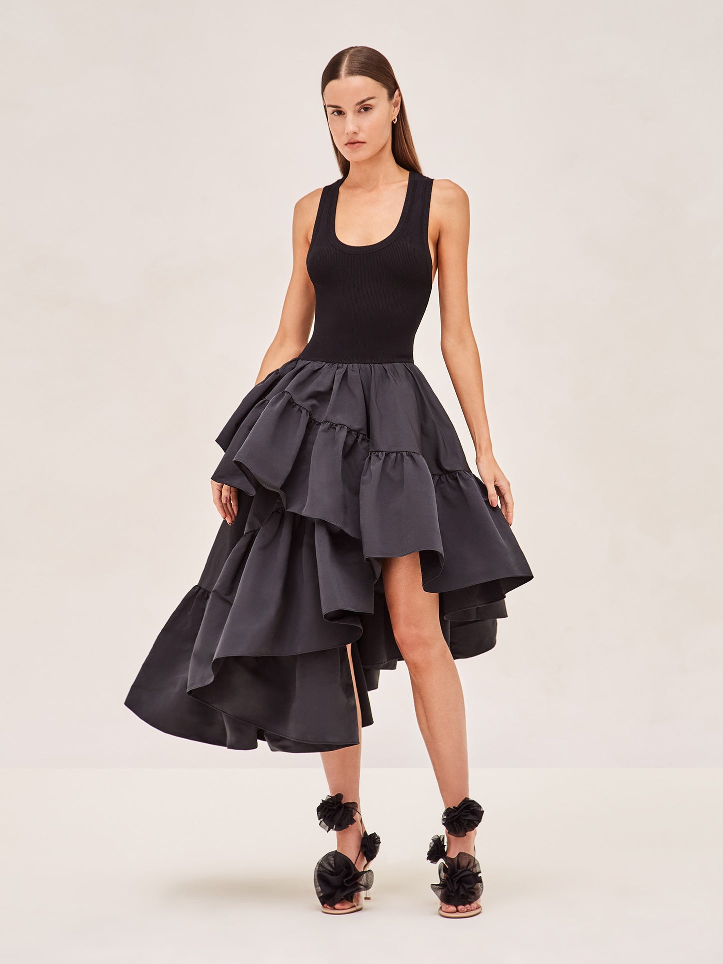 ALEXIS Amadea sleeveless gown in black