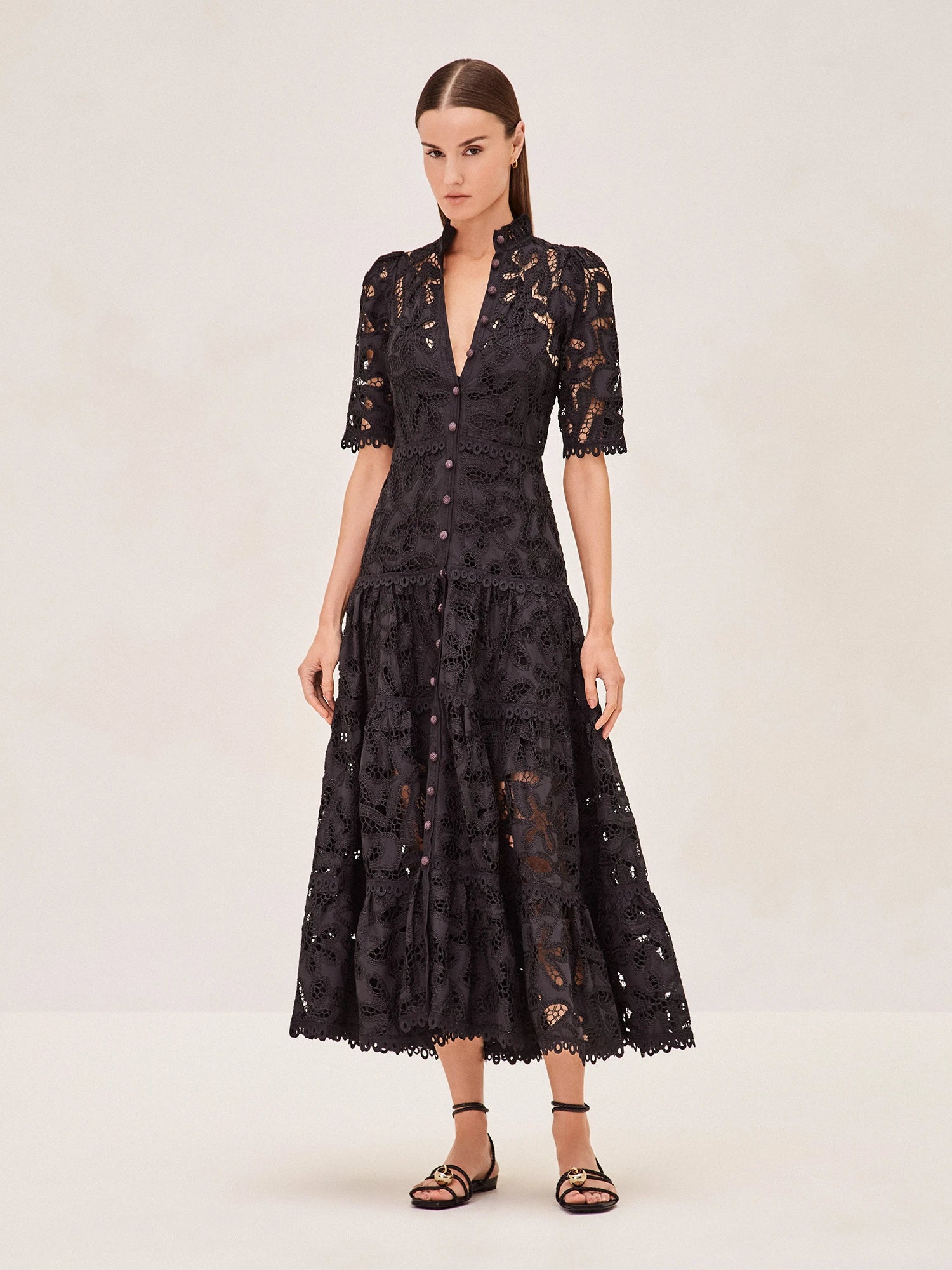 Alexis black lace dress deals