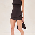ALEXIS strapless hi-lo black top hover image
