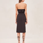 ALEXIS Akera strapless top in black back image.