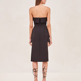 ALEXIS Akera strapless top in black back image.
