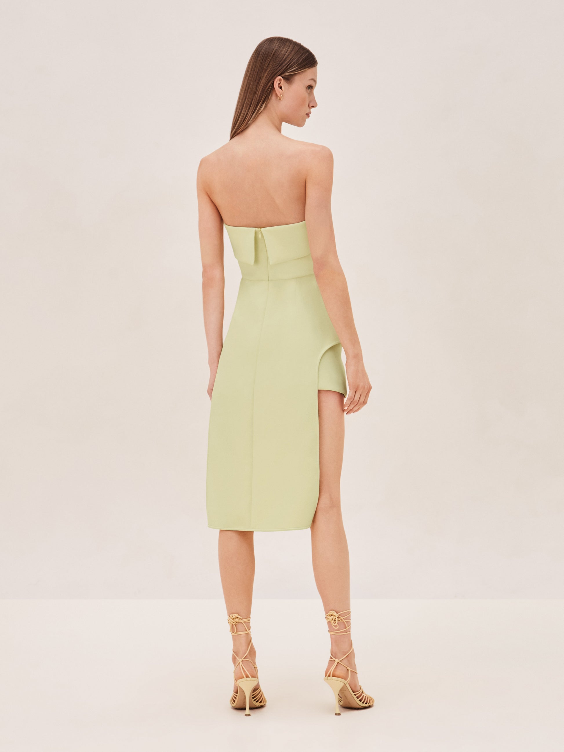 ALEXIS Esmie mini skirt in limelight green back image
