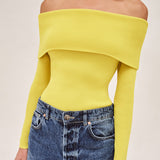 ALEXIS Amie off the shoulder long sleeve top in yellow