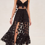 ALEXIS Armas romper in black lace with removeable skirt.hover image