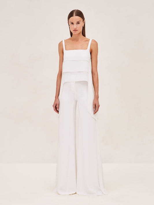 ALEXIS Dinah wide leg pant in white.