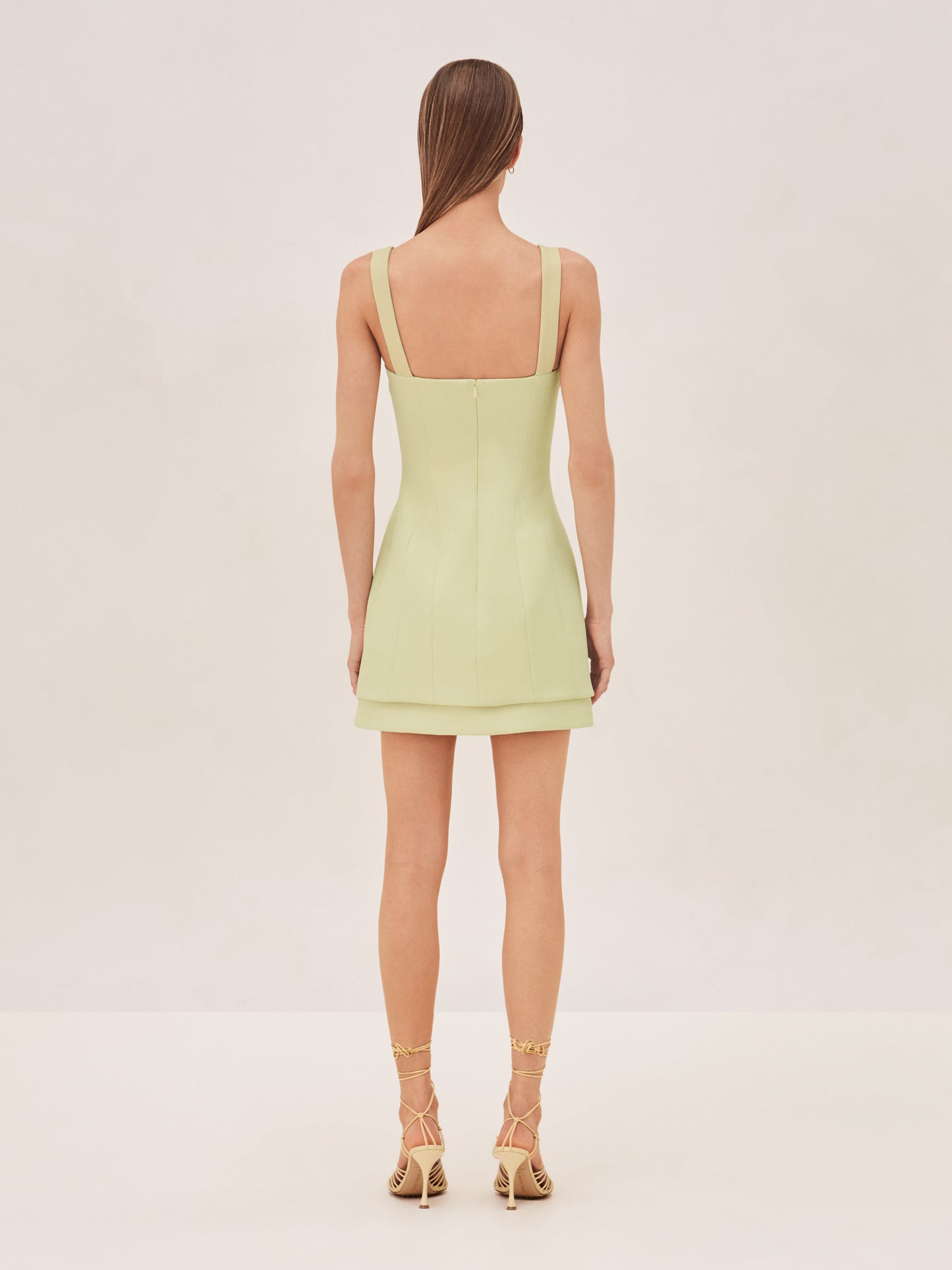 ALEXIS Gineva sleeveless mini dress in limelight green back image