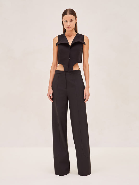 ALEXIS Grett cropped vest in black