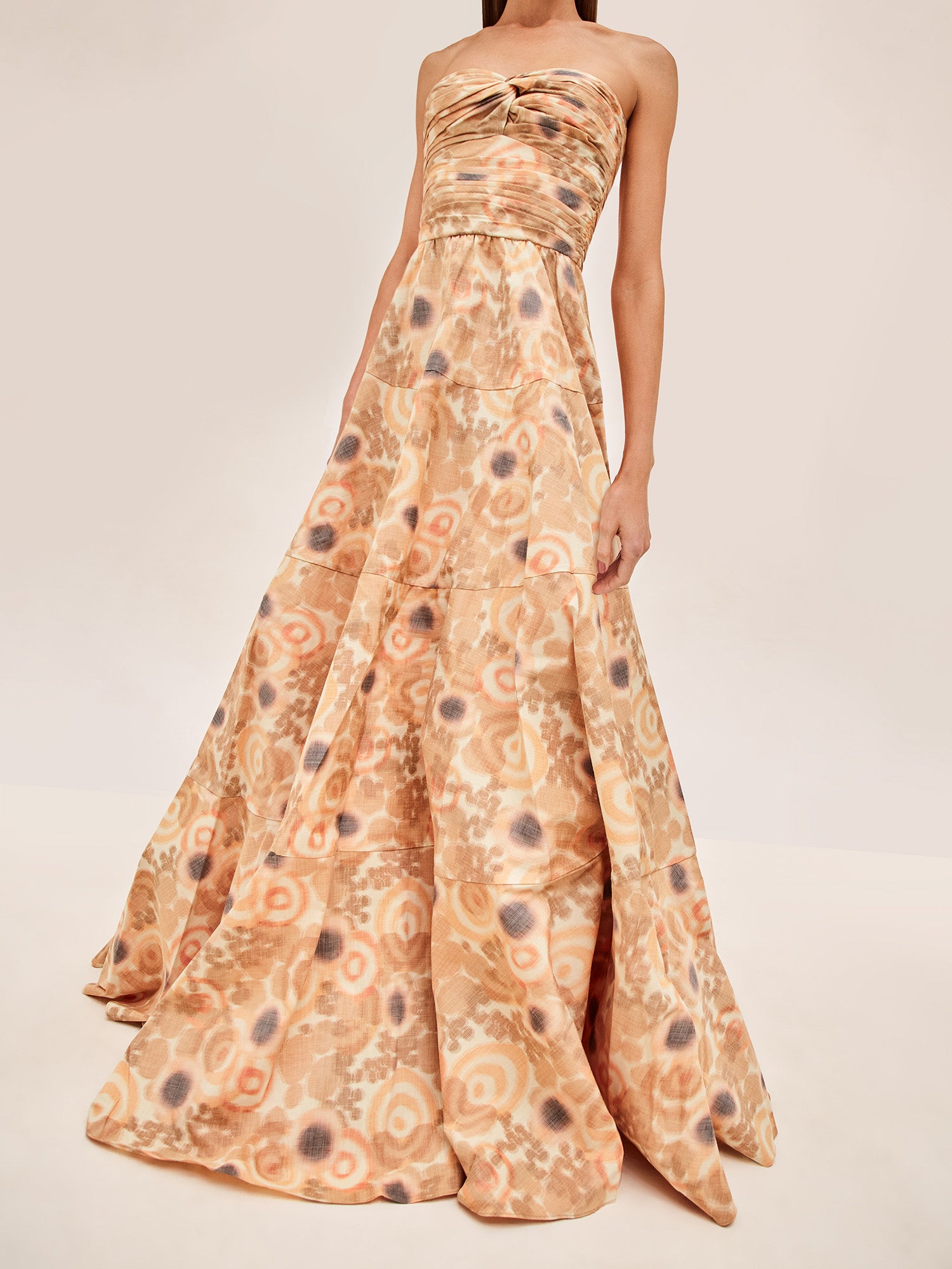 Alexis Imilia straplless gown in sahara print