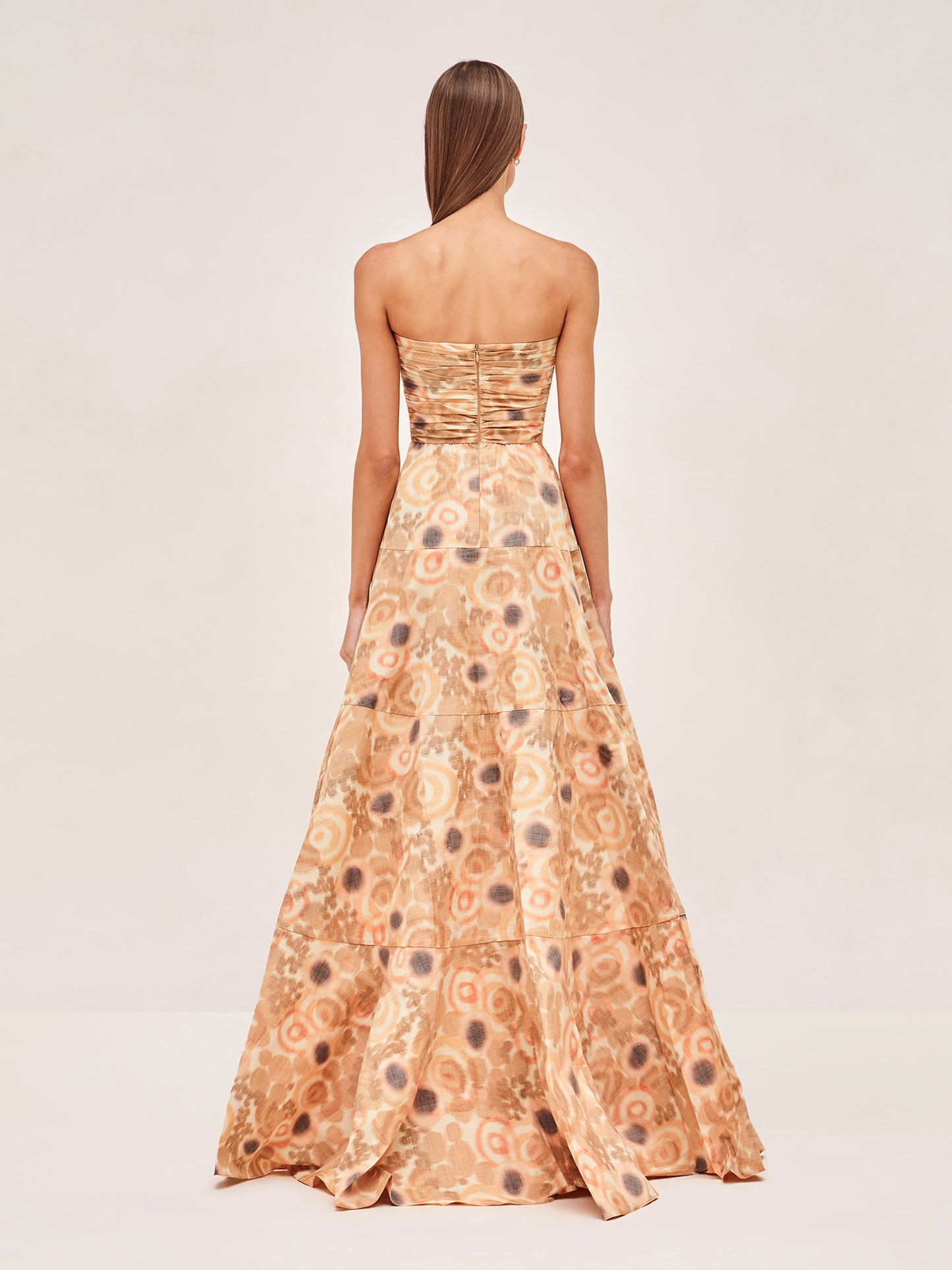 Alexis Imilia straplless gown in sahara print