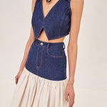 ALEXIS Irie Denim crop top hover image