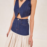 ALEXIS Irie Denim crop top hover image
