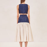 ALEXIS Irie sleeve denim crop top back image