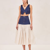 ALEXIS Irie sleeveless  Denim crop top