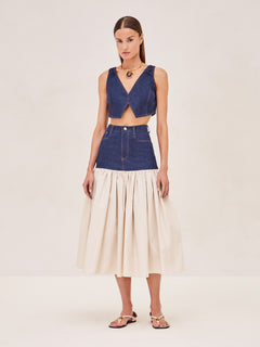 ALEXIS Irie sleeveless  Denim crop top