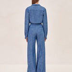 ALEXIS Jadie long sleeve  Denim Button up top back image