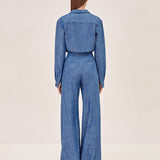 ALEXIS Jadie long sleeve  Denim Button up top back image