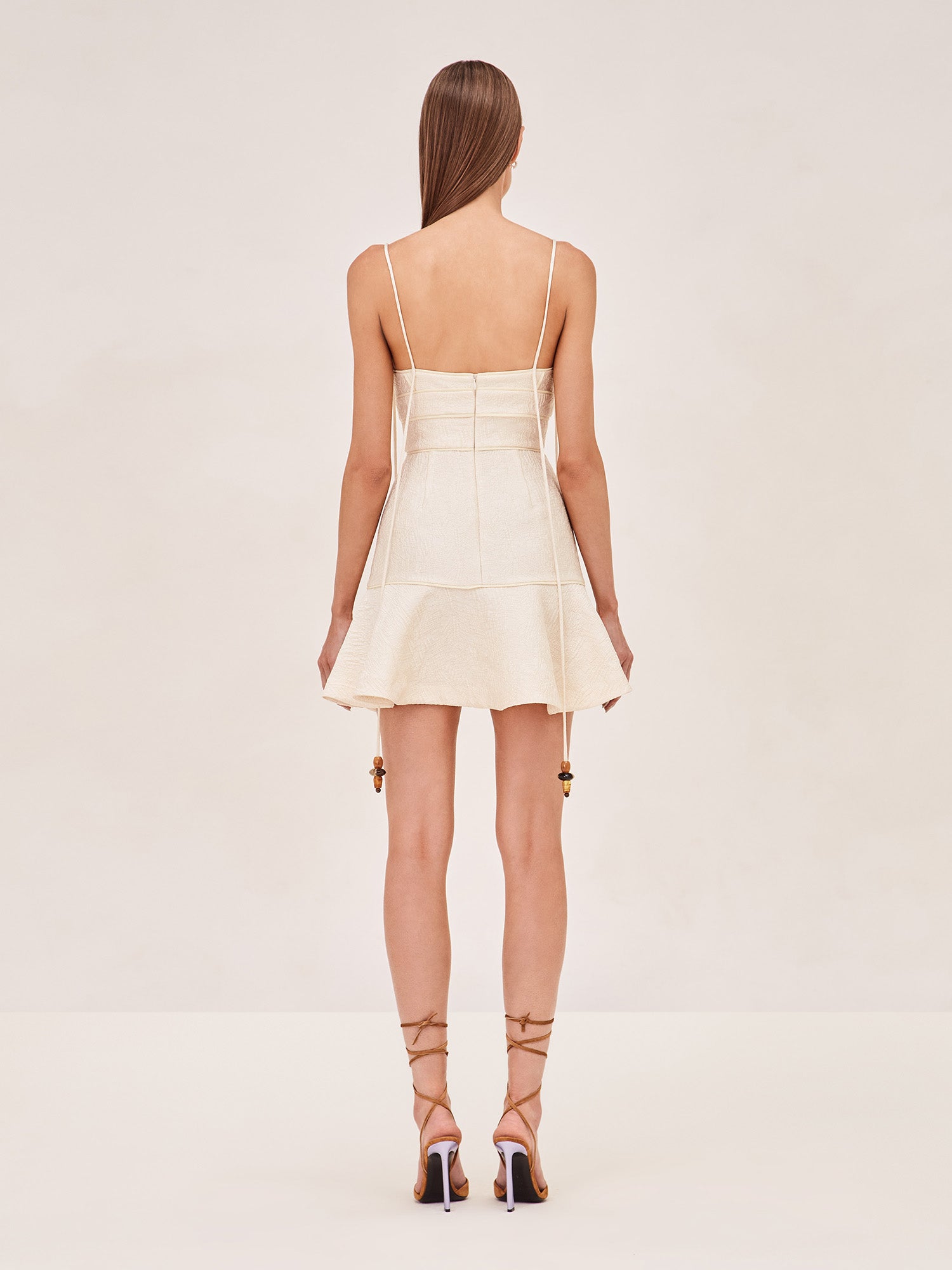 ALEXIS sleeveless Kamara Mini Dress in ivory back image