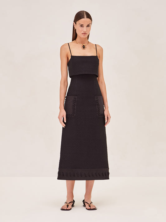 ALEXIS Noval Midi dress in black