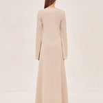 ALEXIS Valley Maxi dress with long sleeves, a plunging neckline and gold detail 
