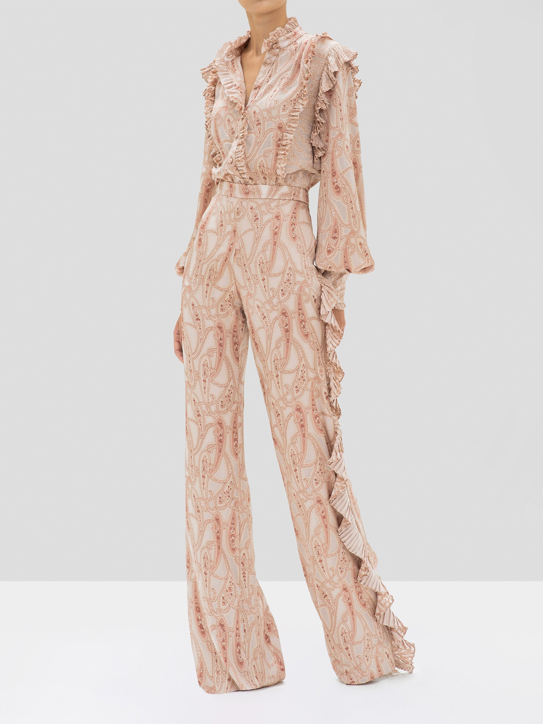 Alexis Eline Top and Izami Pant in Blush Paisley from the Holiday 2019 Ready To Wear Collection